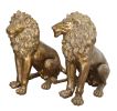 33 Inch Tall Burnished Sitting Lion Set of 2