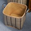 Square Palm Leaf Woven Wicker Storage Baskets