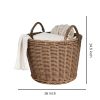 Joseph Round Cone Woven Resin Wicker Basket with Handles - 16" x 16" x 14.5" - Chocolate Brown - For Clothes, Towels, Canvas, Toys, Magazine Storage a
