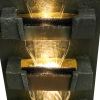 Concrete Modern Water Fountain with LED Lights