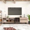 Modern 80" TV Stand /w Double Storage Space
