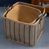 Square Palm Leaf Woven Wicker Storage Baskets