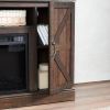 Farmhouse 50" TV Stand w/ Electric Fireplace Insert & Open/Closed Storage