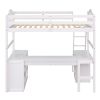 All-In-One Desk, Twin Loft Bed & Storage Unit
