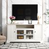 U-Can 65" TV Stand /w 2 Tempered Glass & 2 Solid Doors