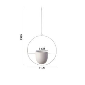 Modern Flower Pot Plant Holder (Gray: White-round)