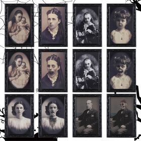 Halloween Decoration 3D Changing Face Moving Picture Frame Portrait Horror For Horror Party Decors Home Decorations (Gray: Ghost Painting 6pcs C)