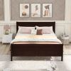 Full Size Wood Platform Bed with Headboard