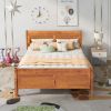 Full Size Wood Platform Bed with Headboard