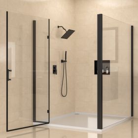 8in. x 8in. High Pressure Rainfall Shower Head (Gray: matte black)