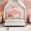 Upholstered Princess Twin Bed With Crown Headboard