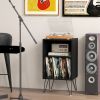 Record Player Stand with Charging Station for Living Room Bedroom