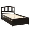 Wood Twin Platform Storage Bed Frame with Two Drawers