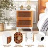 Nightstand with Rattan Decorated for Living Room & Bedroom