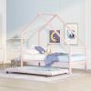 Metal House Bed With Trundle;  Twin Size House Bed
