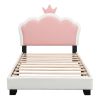 Upholstered Princess Twin Bed With Crown Headboard