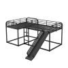 Full and Twin Size L-Shaped Bunk Bed