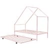 Metal House Bed With Trundle;  Twin Size House Bed