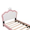 Upholstered Princess Twin Bed With Crown Headboard