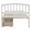 Wood Twin Platform Storage Bed Frame with Two Drawers