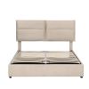 Upholstered Platform Queen Size Bed w/ Storage