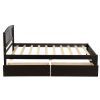 Wood Twin Platform Storage Bed Frame with Two Drawers