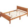 Full Size Wood Platform Bed with Headboard