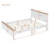 Queen Size Wood Platform Vintage Simple Bed Frame