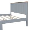 Queen Size Wood Platform Vintage Simple Bed Frame