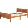 Full Size Wood Platform Bed with Headboard