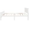 Queen Size Wood Platform Bed with Headboard and Wooden Slat Support