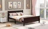 Full Size Wood Platform Bed with Headboard