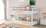 Twin over Twin Floor Bunk Bed with Ladder