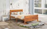 Full Size Wood Platform Bed with Headboard