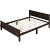 Full Size Wood Platform Bed with Headboard