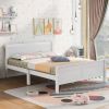 Full Size Wood Platform Bed with Headboard