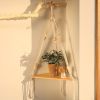 Handwoven Wooden Triangle Rack for Flower Pots, Pendants, and Room Decor