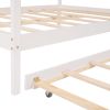 Full Size Wooden House Bed With Twin Size Trundle