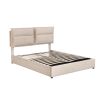 Upholstered Platform Queen Size Bed w/ Storage
