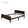 Full Size Wood Platform Bed with Headboard