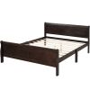 Full Size Wood Platform Bed with Headboard